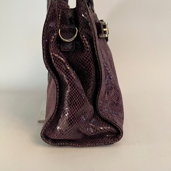 Michael Kors Purple Snake Skin Pattern Double Pocket Handbag - Picture 6 of 14